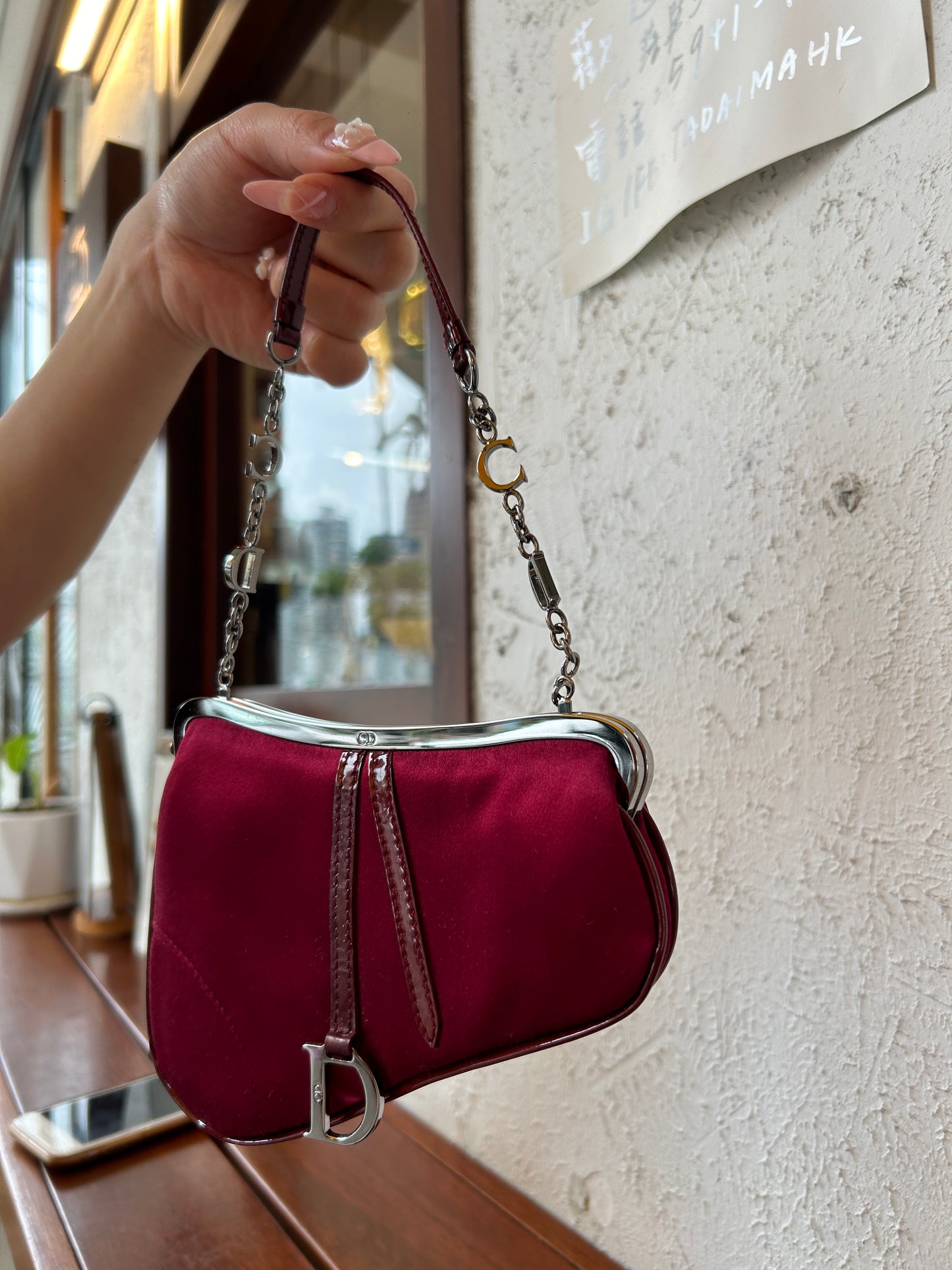 Dior mini silk saddle