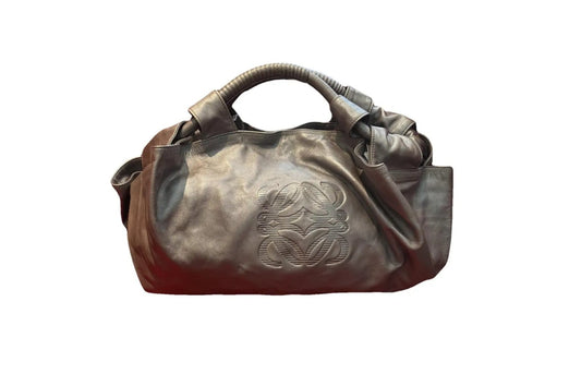 Loewe Metallic Silver Leather Nappa Aire Hobo Handbag