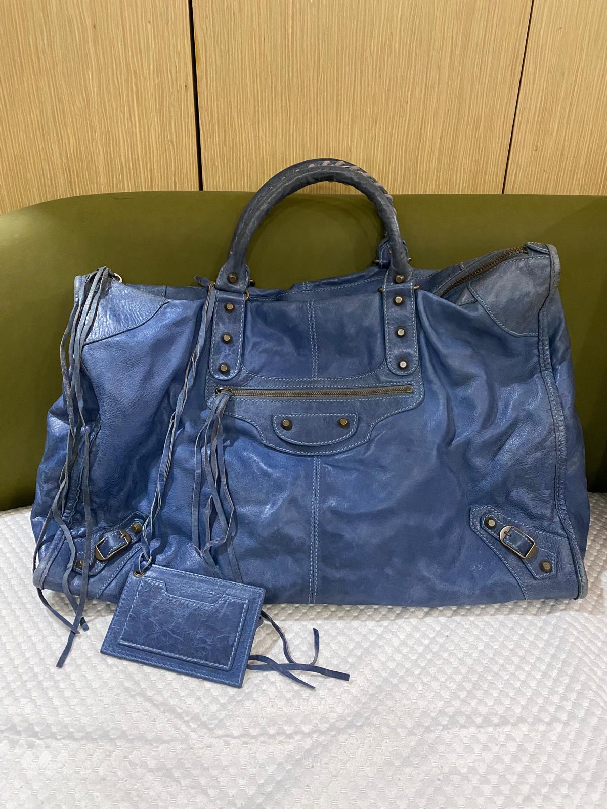 Balenciaga Large City Bag in blue