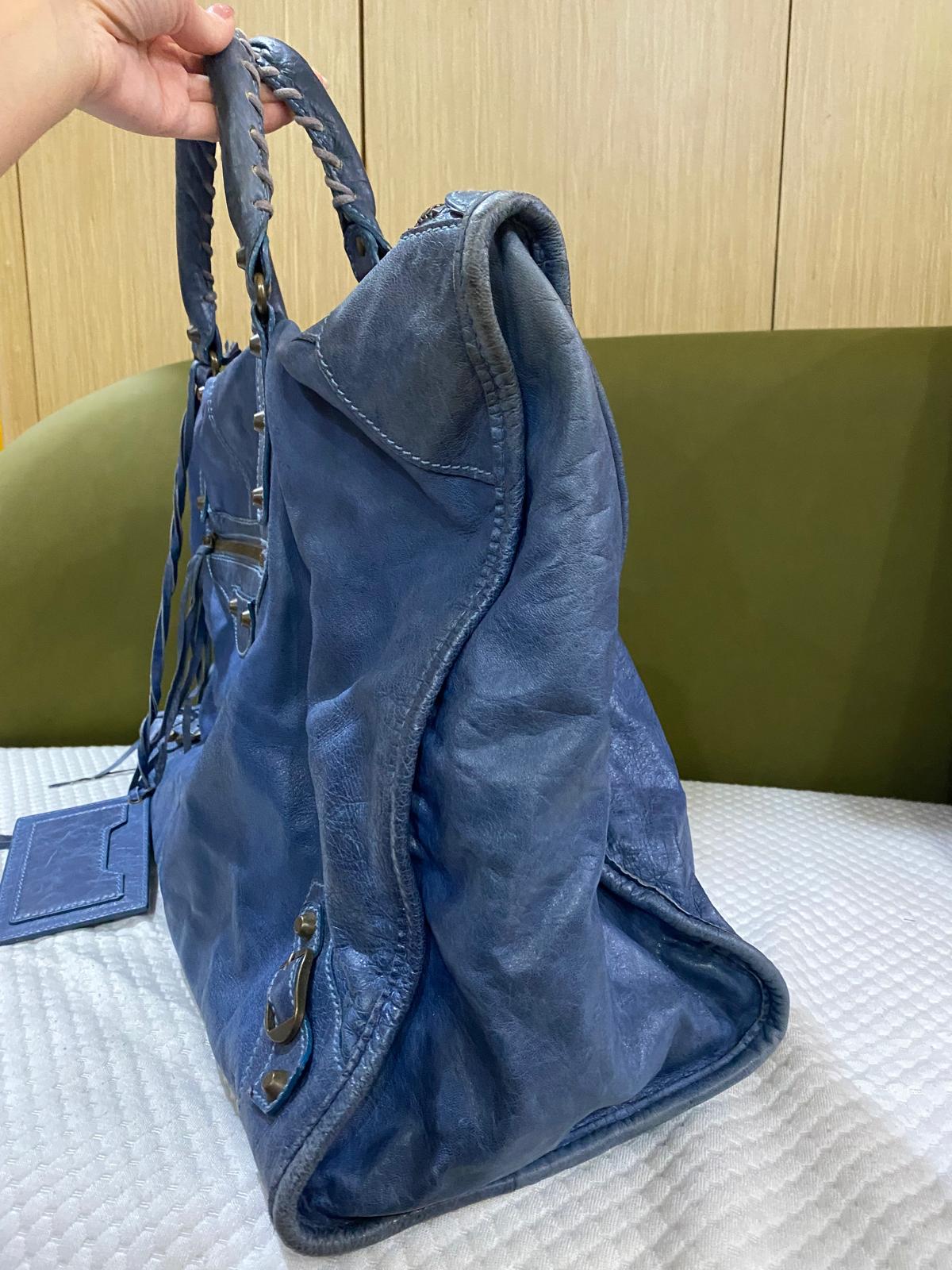 Balenciaga Large City Bag in blue