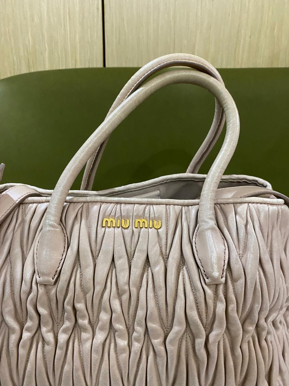 Miu Miu Matelasse Tote bag with long strap
