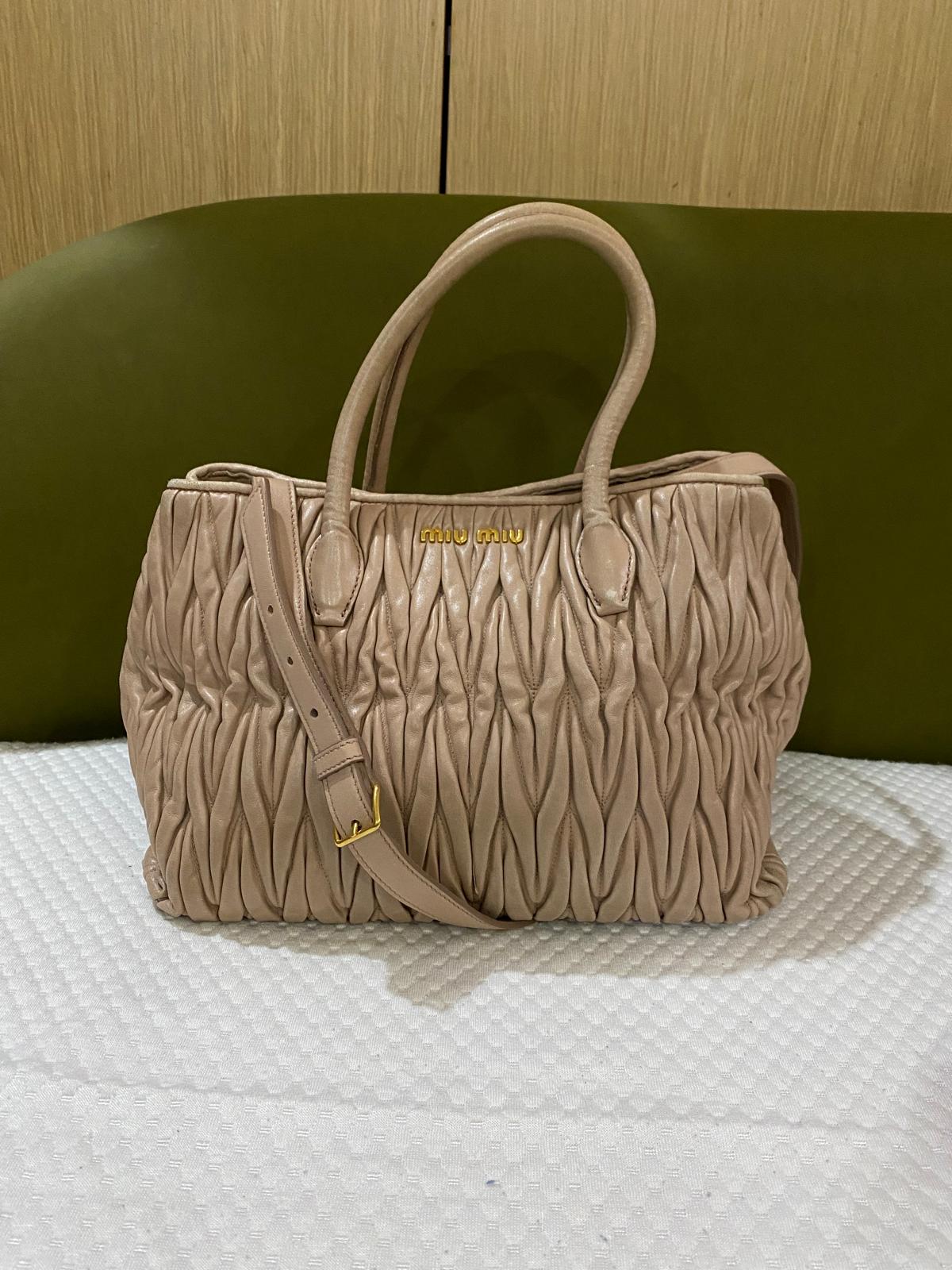 Miu Miu Matelasse Tote bag with long strap