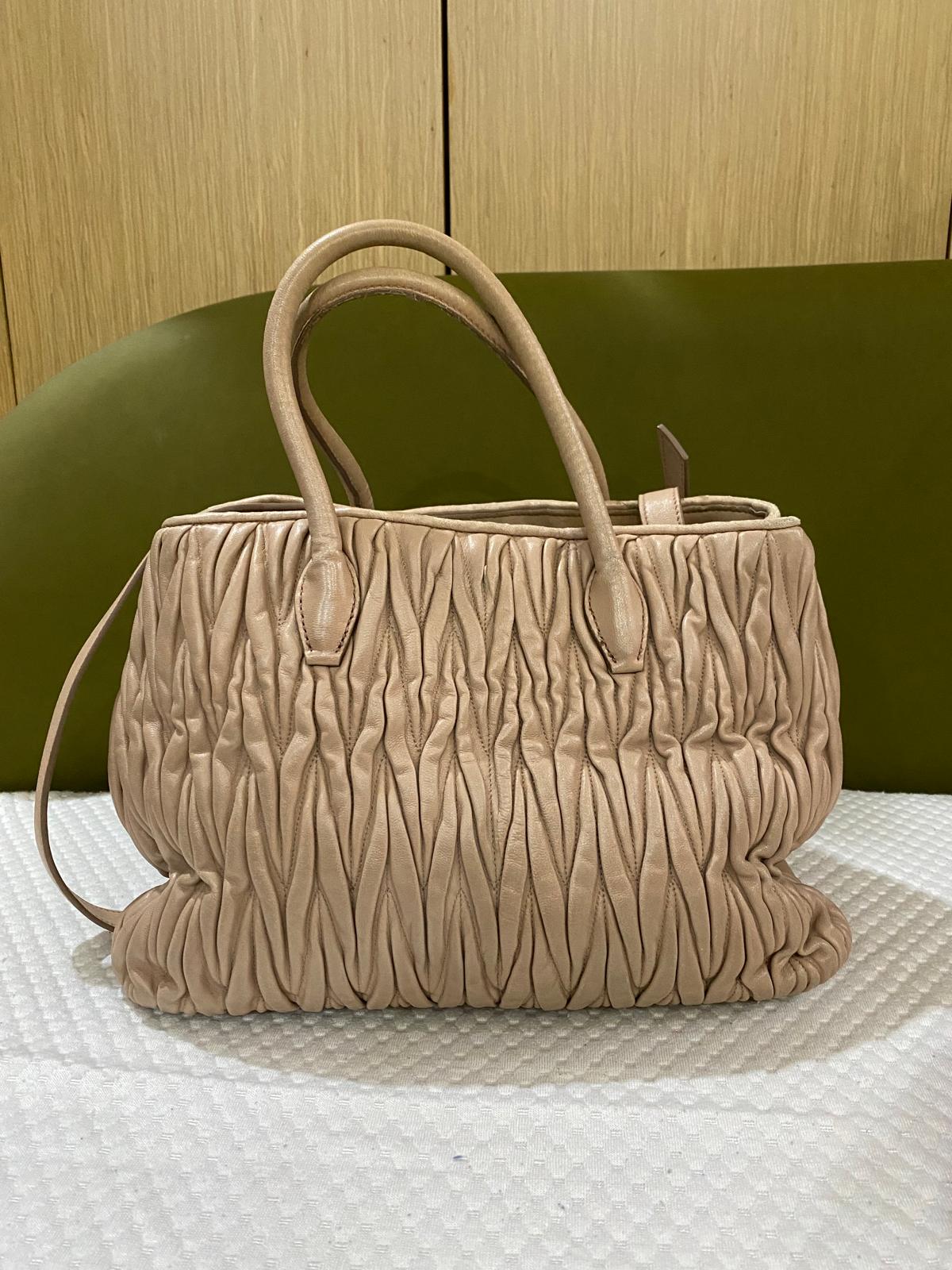 Miu Miu Matelasse Tote bag with long strap