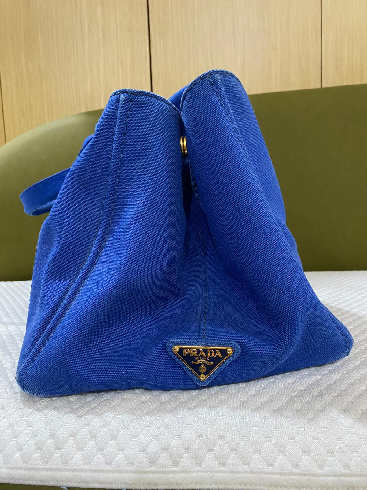 Prada Canapa Canvas Tote in blue