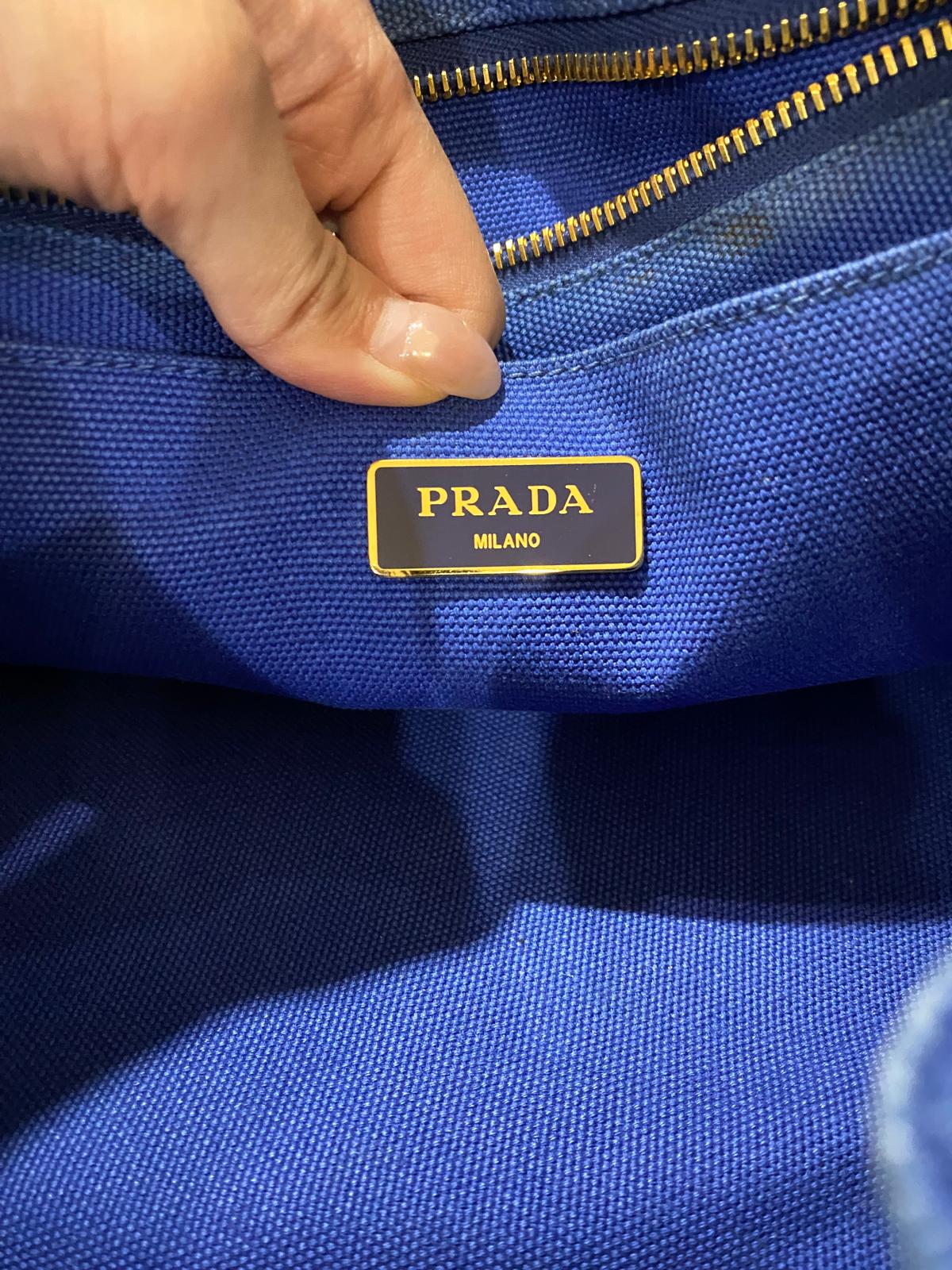 Prada Canapa Canvas Tote in blue