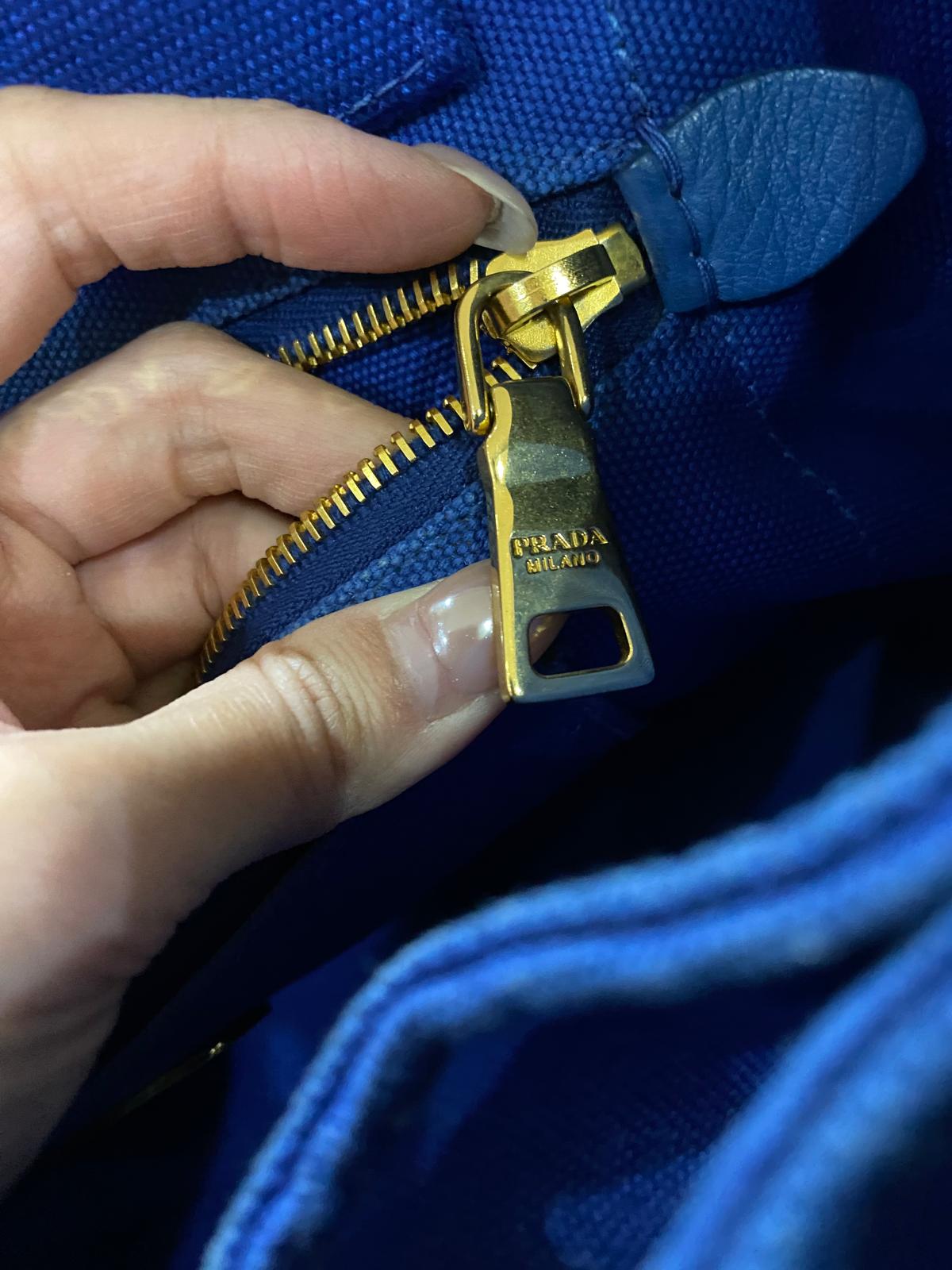 Prada Canapa Canvas Tote in blue