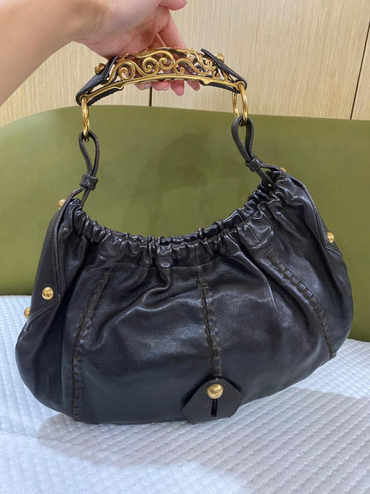 Yves Saint Laurent Rive Gauche Mombasa Vincennes bag in dark brown