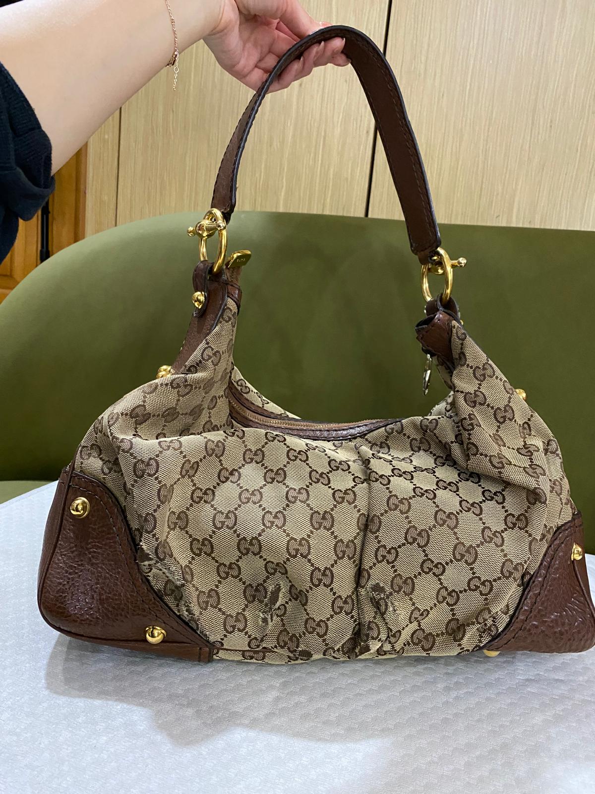 Gucci GG Monogram Jockey Hobo Shoulder bag