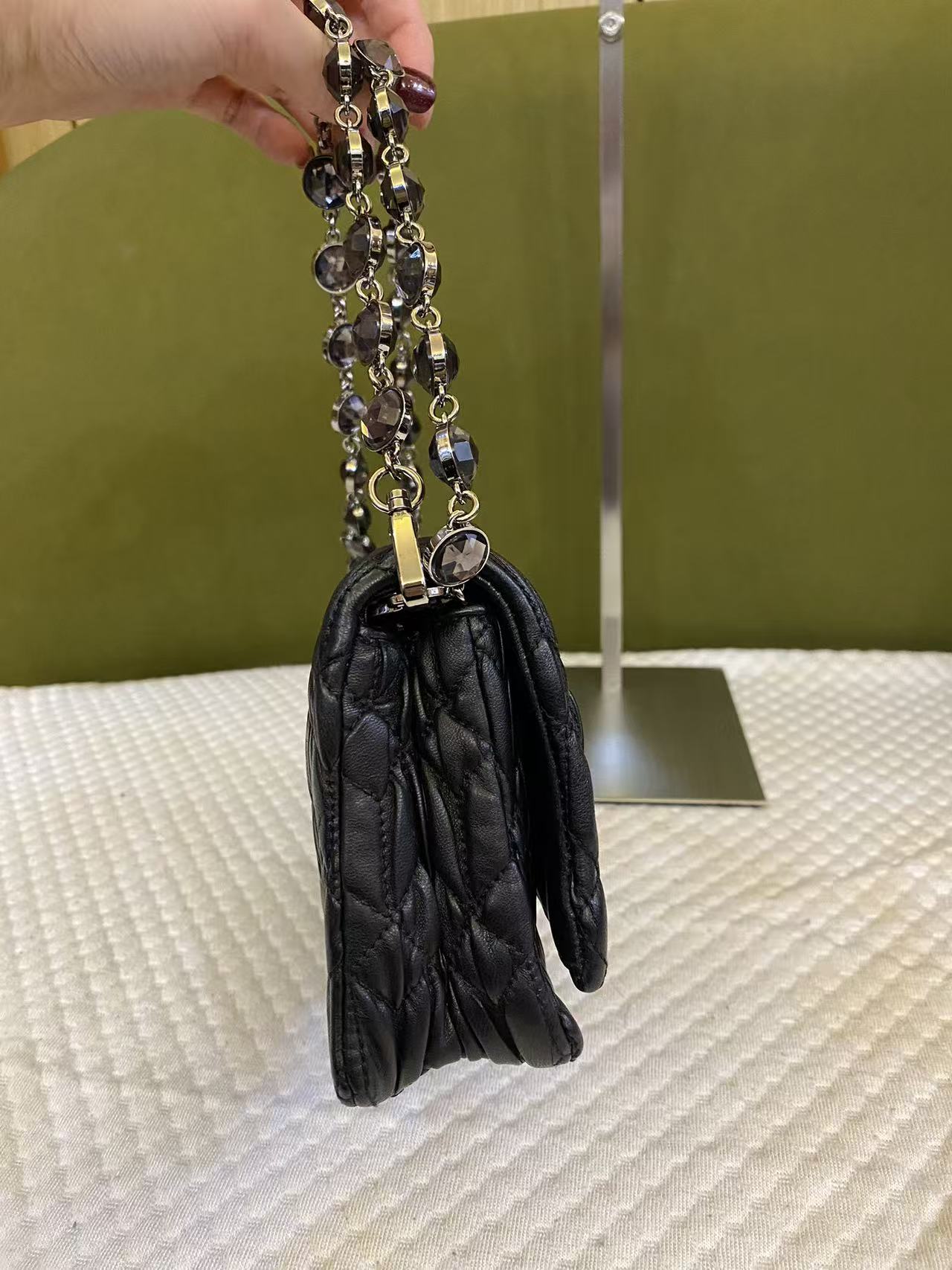 Miu Miu Matelassé Crystal Bag in Black