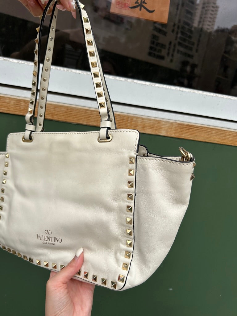 Valentino rockstud small leather tote