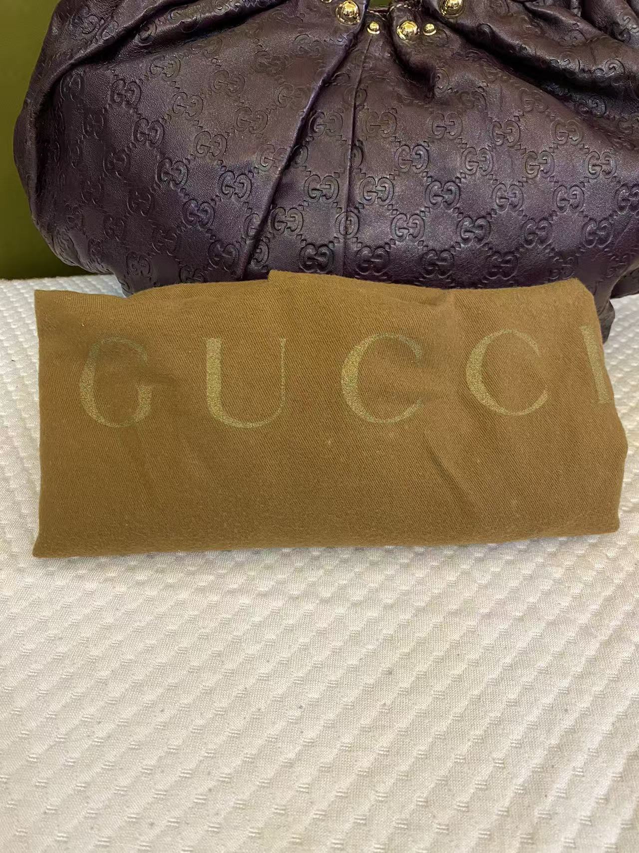 Gucci Purple Guccissima Monogram Leather Studded Tote Bag