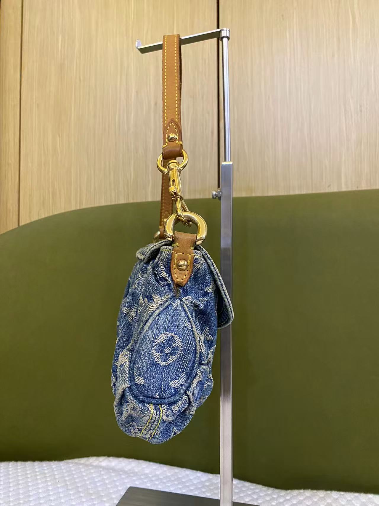 Louis Vuitton Denim Pleaty PM Blue Mini Shoulder Bag