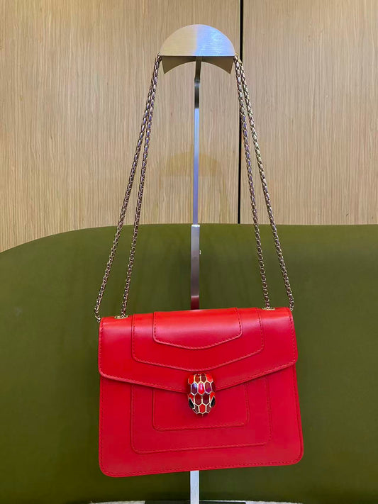 Bvlgari Serpenti Forever Small Shoulder/Crossbody Bag in red