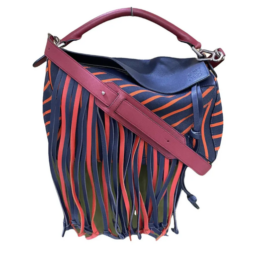 Loewe Striped Fringe Puzzle Bag Limited Edition