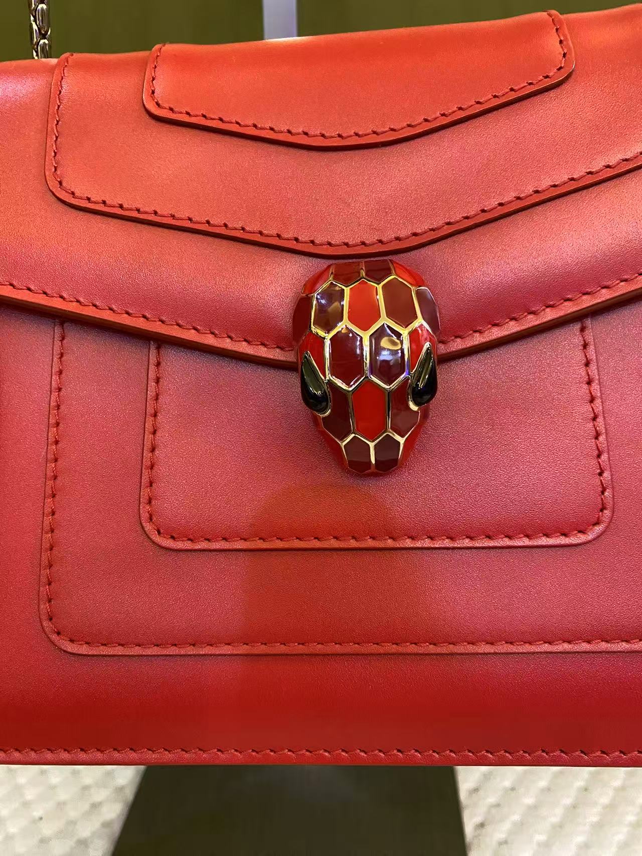Bvlgari Serpenti Forever Small Shoulder/Crossbody Bag in red