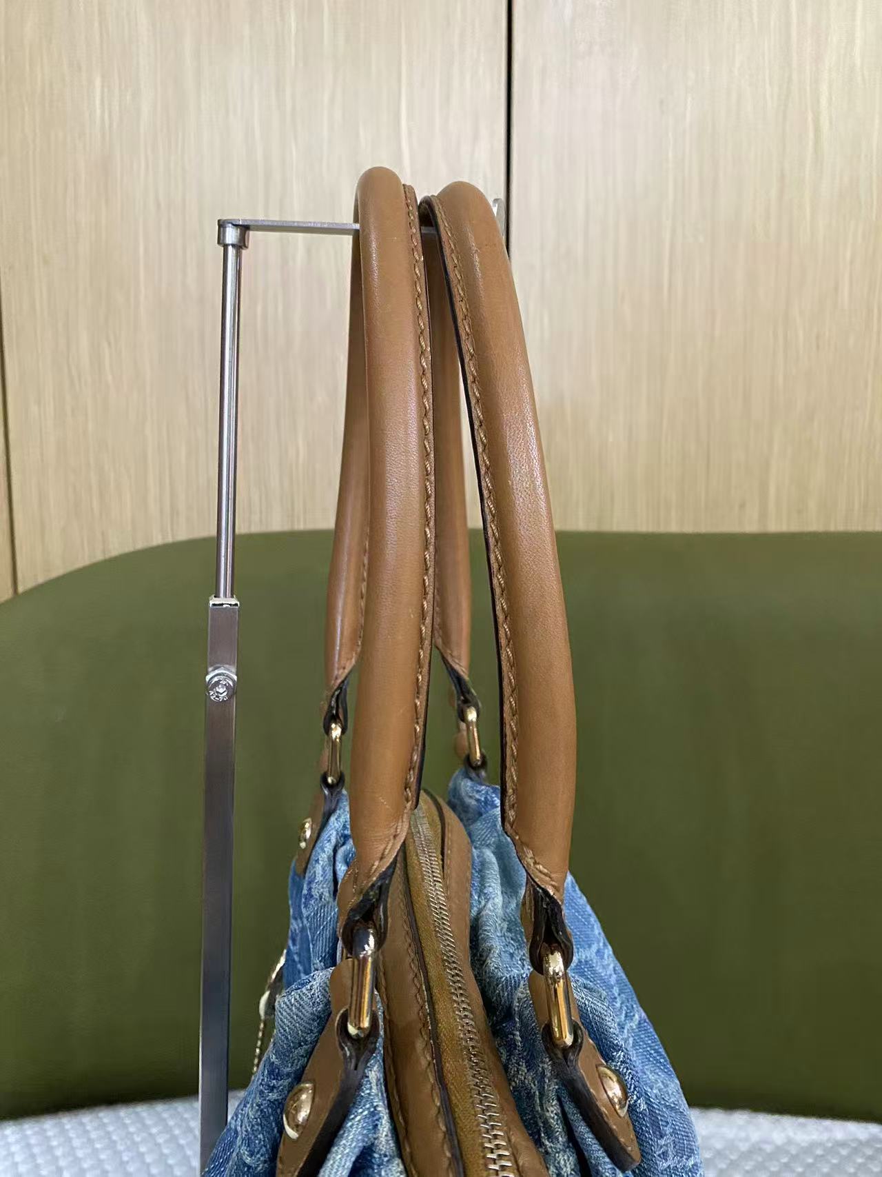 Gucci Denim GG Monogram Sukey Shoulder Tote Bag