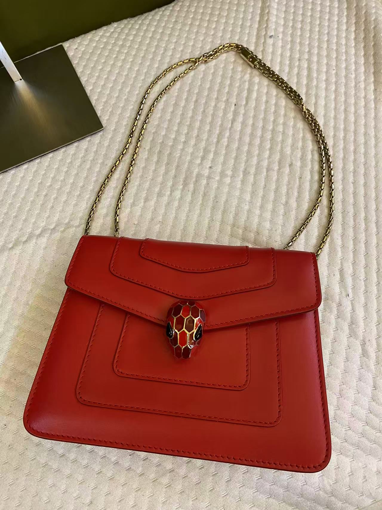 Bvlgari Serpenti Forever Small Shoulder/Crossbody Bag in red