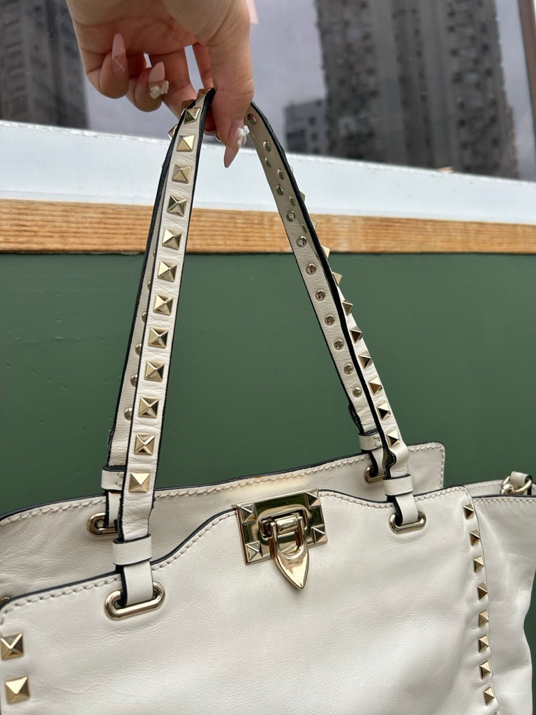 Valentino rockstud small leather tote
