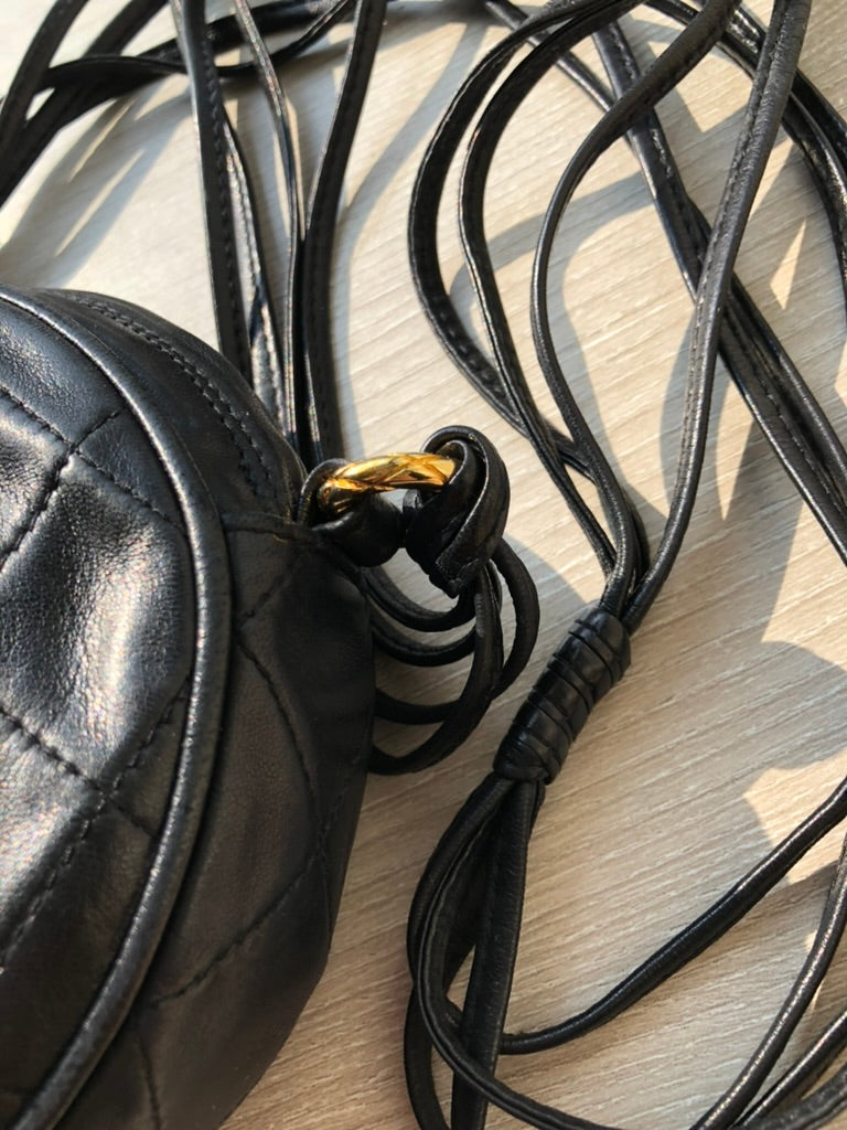 Chanel quilted round fringe crossbody