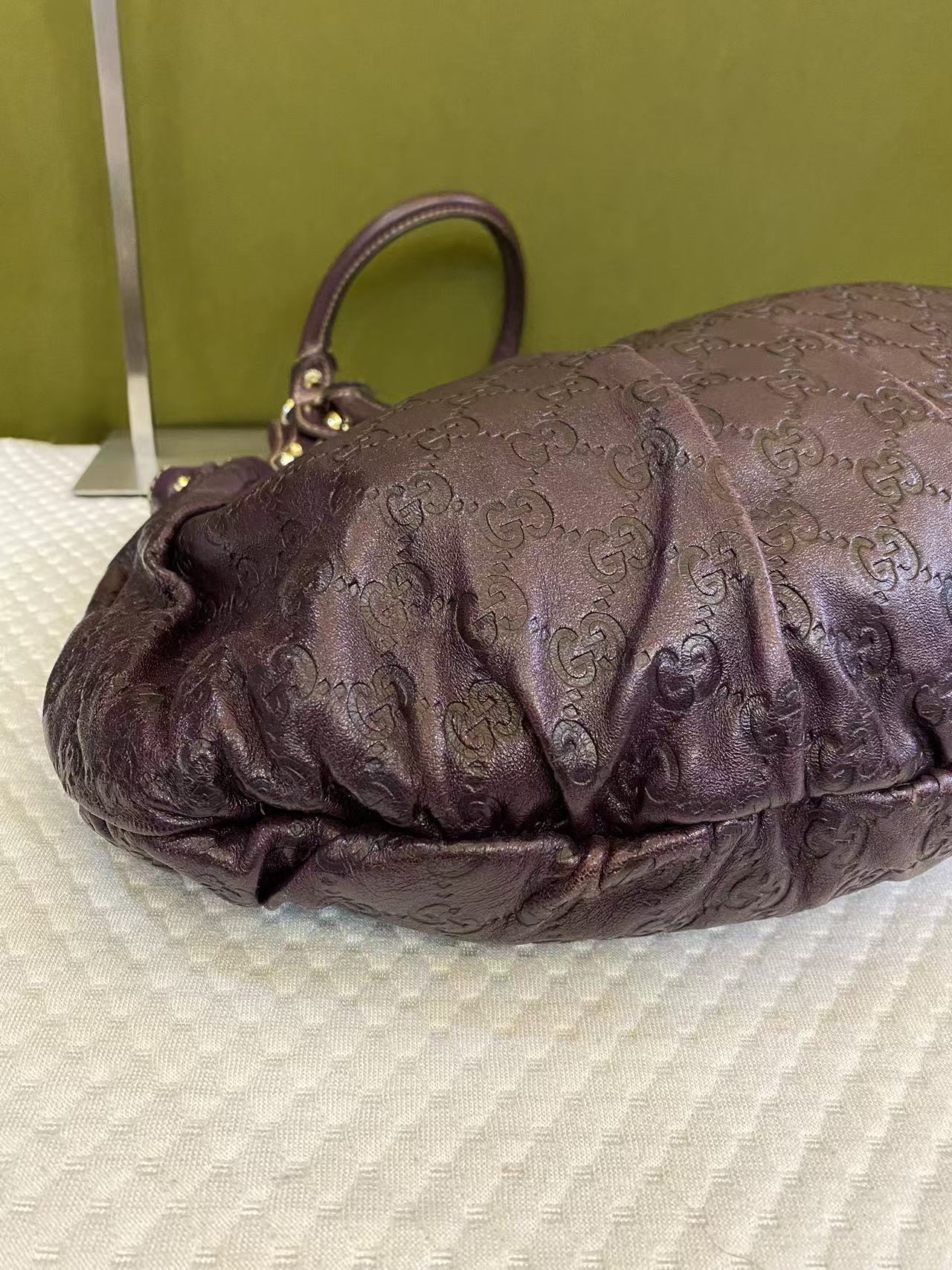 Gucci Purple Guccissima Monogram Leather Studded Tote Bag