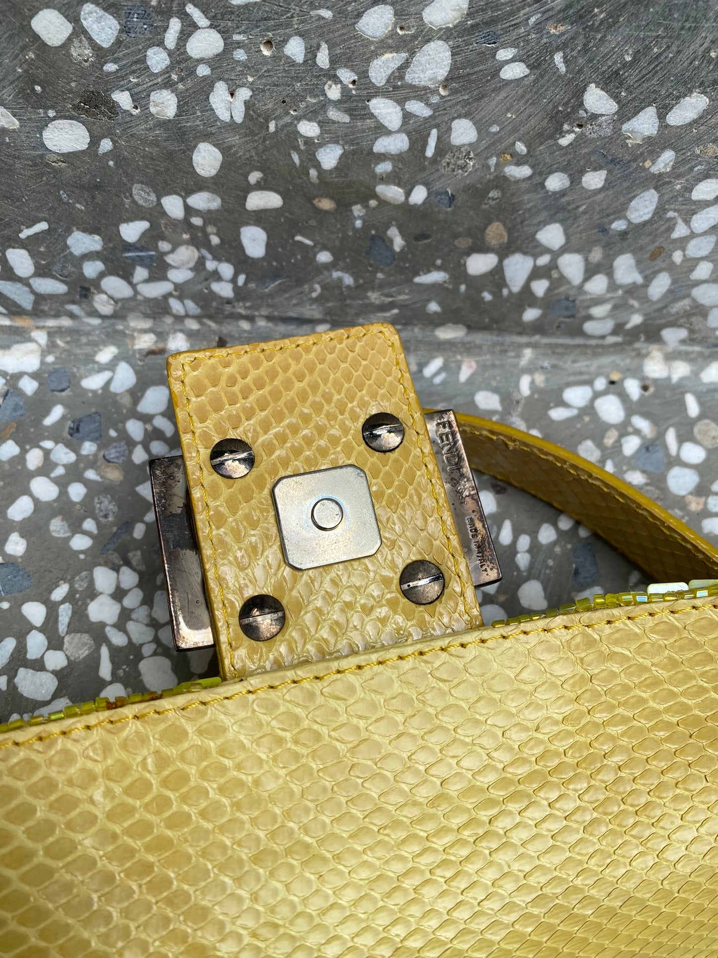 Fendi sequin python baguette
