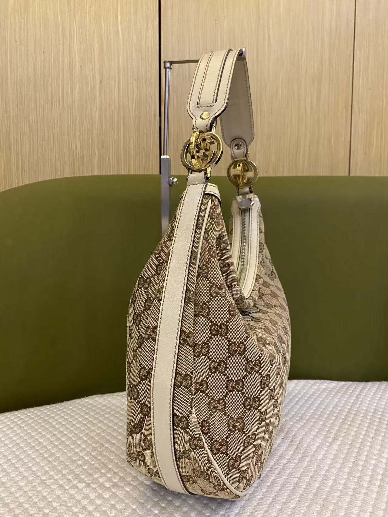 Gucci GG Monogram Medium Twin Hobo Shoulder Bag