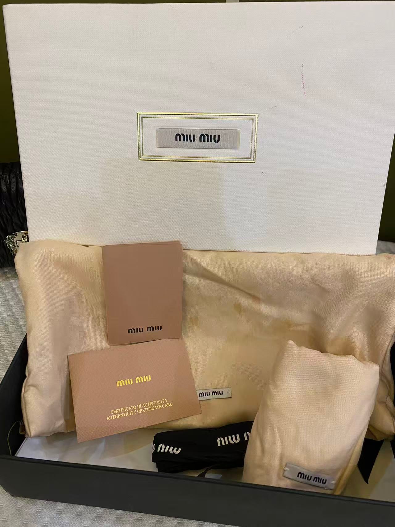 Miu Miu Matelassé Crystal Bag in Black