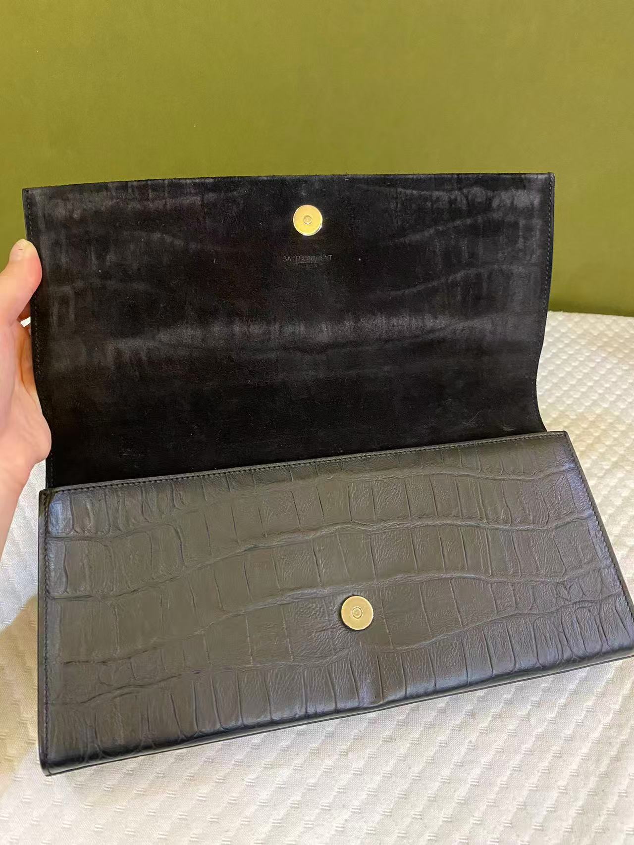 Yves Saint Laurent Kate Clutch Bag Crocodile-embossed with Tassel