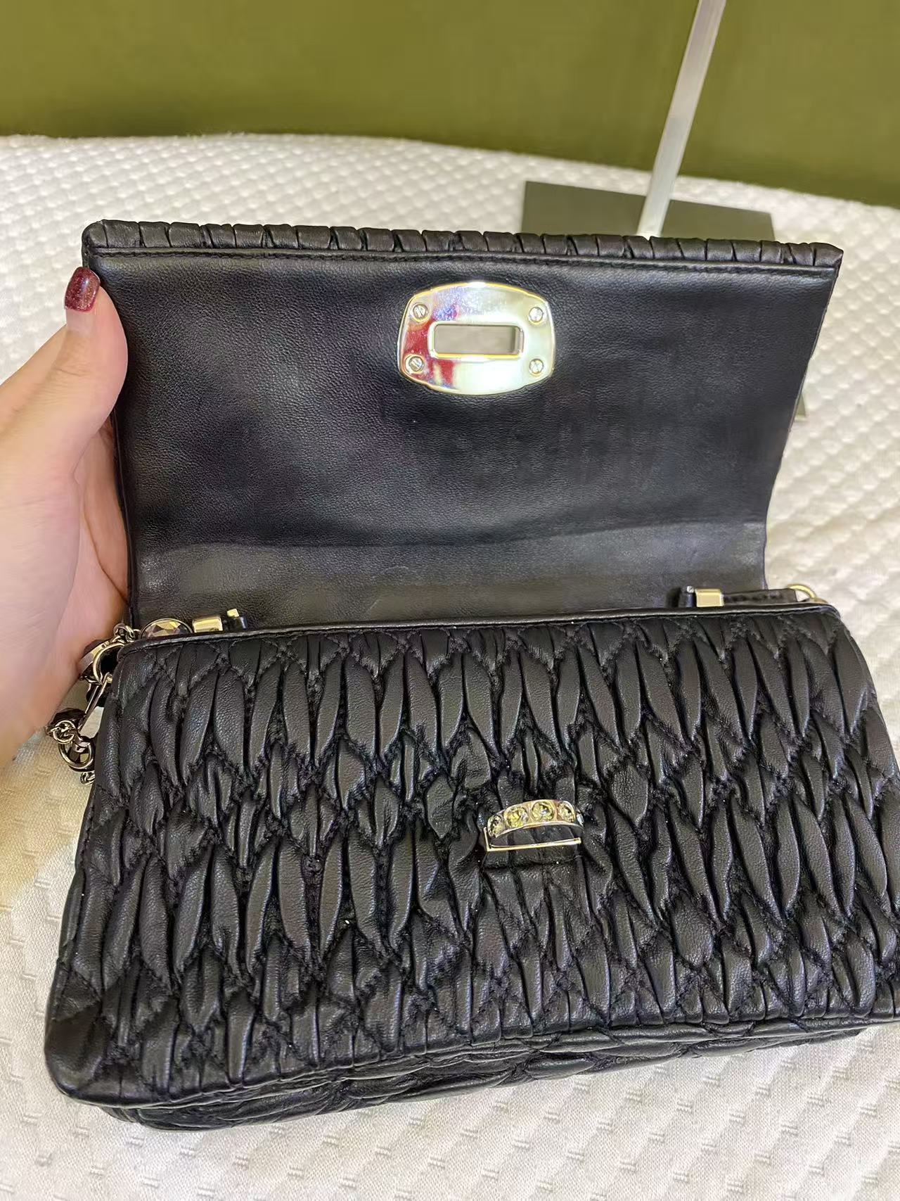 Miu Miu Matelassé Crystal Bag in Black