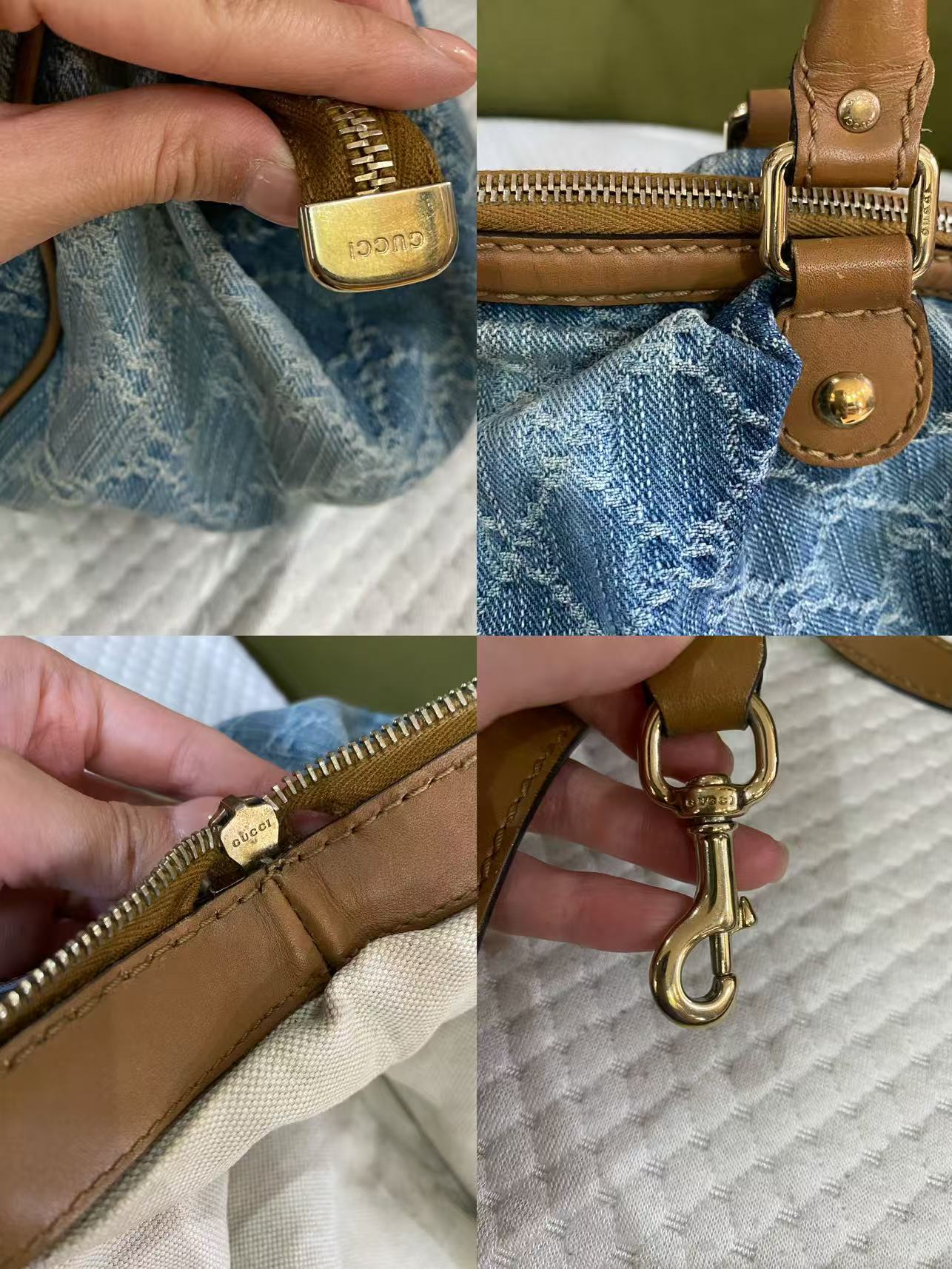 Gucci Denim GG Monogram Sukey Shoulder Tote Bag