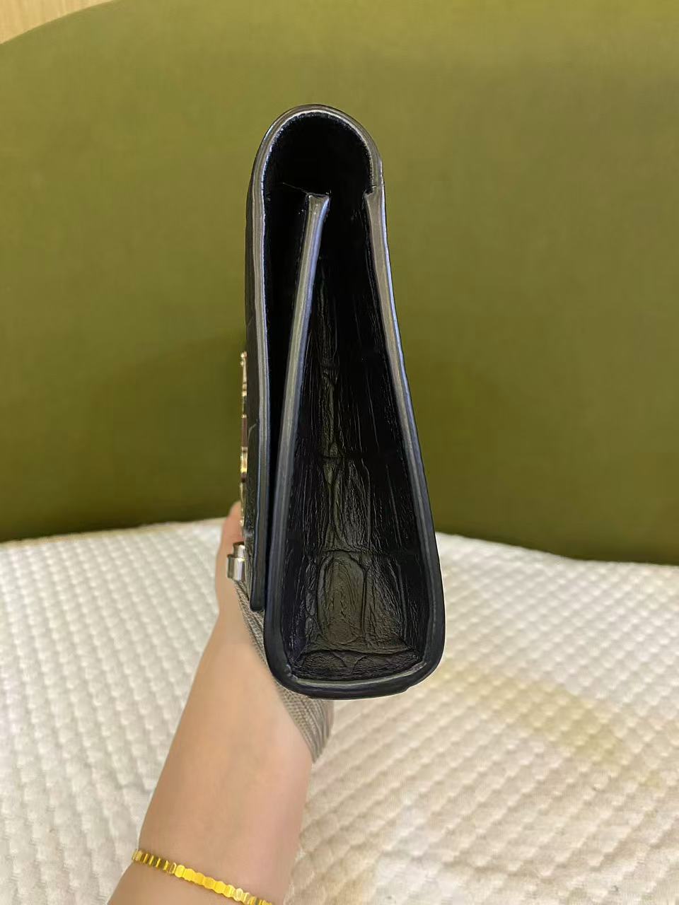 Yves Saint Laurent Kate Clutch Bag Crocodile-embossed with Tassel