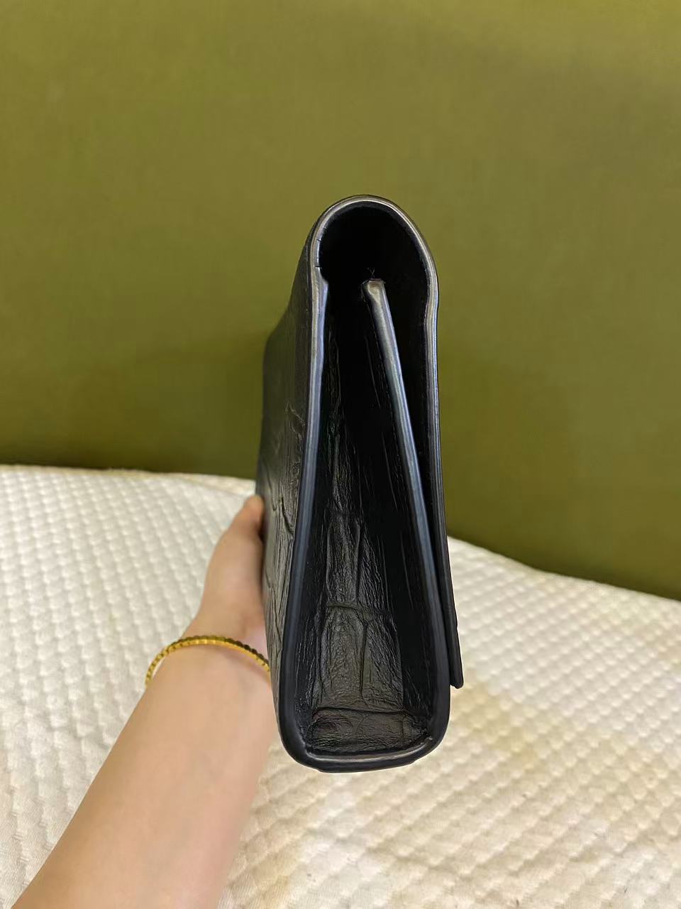 Yves Saint Laurent Kate Clutch Bag Crocodile-embossed with Tassel