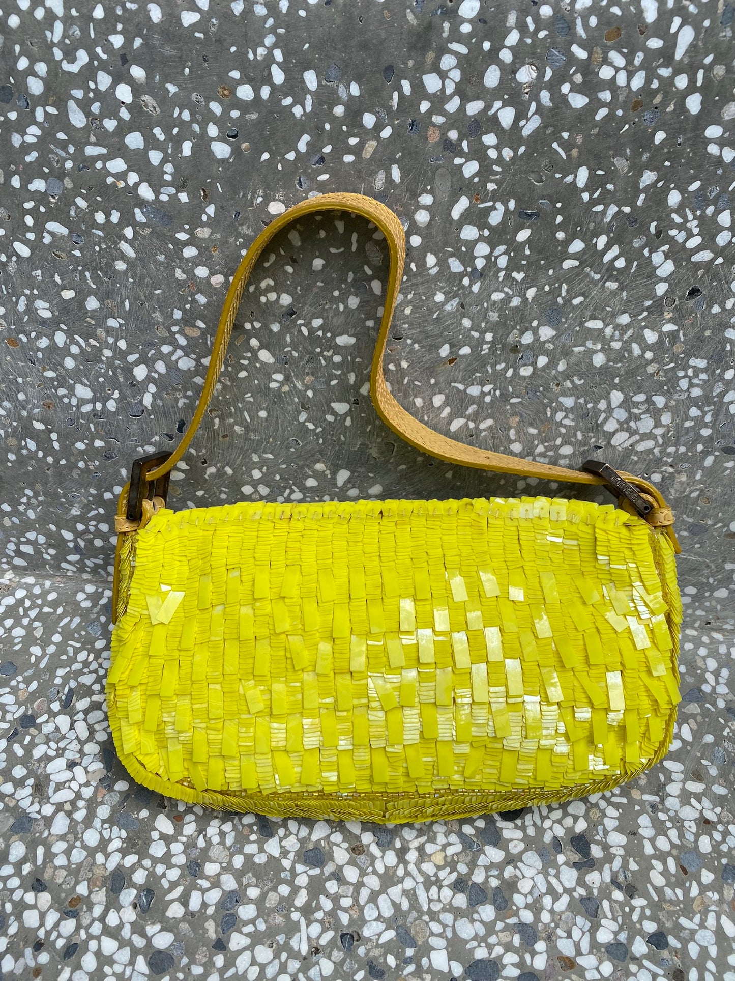 Fendi sequin python baguette