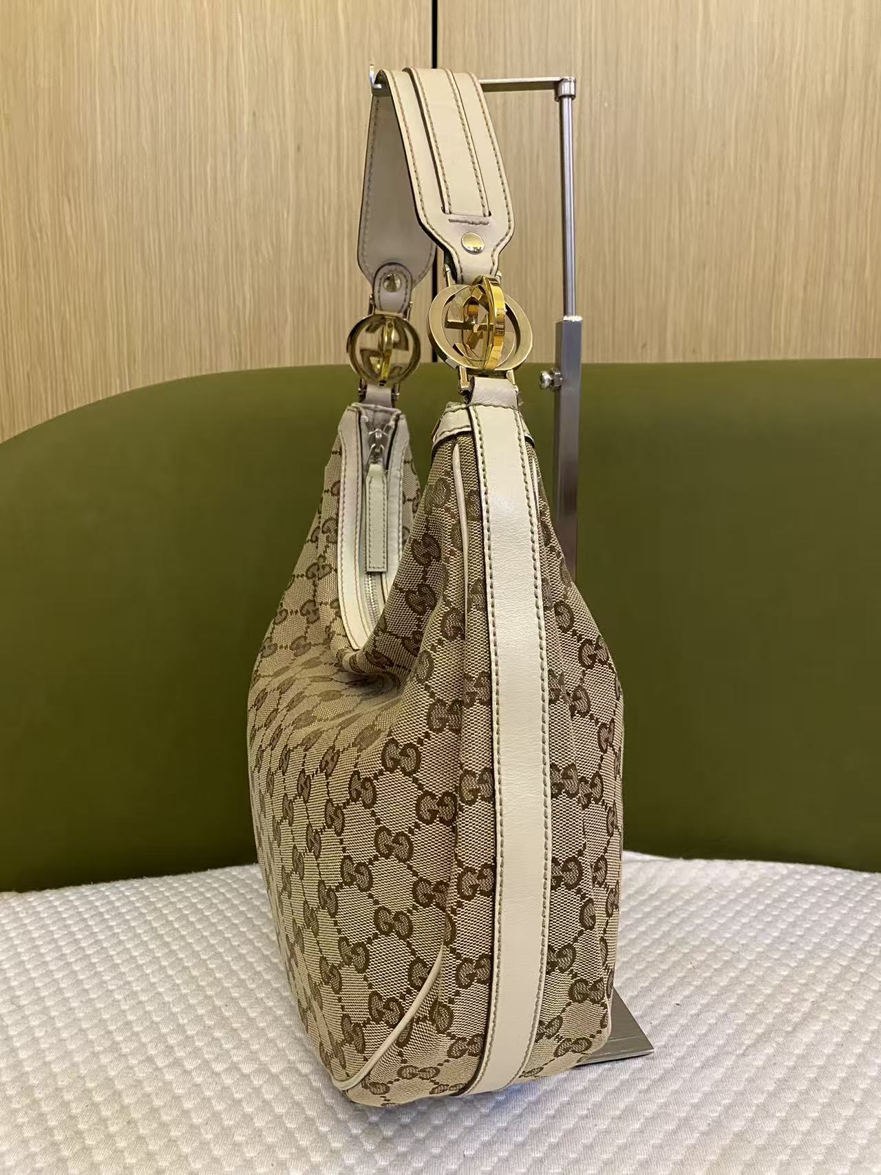 Gucci GG Monogram Medium Twin Hobo Shoulder Bag