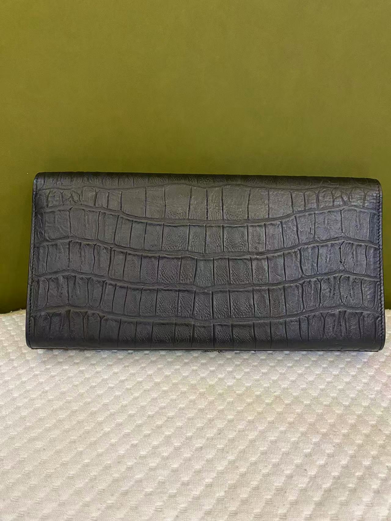 Yves Saint Laurent Kate Clutch Bag Crocodile-embossed with Tassel