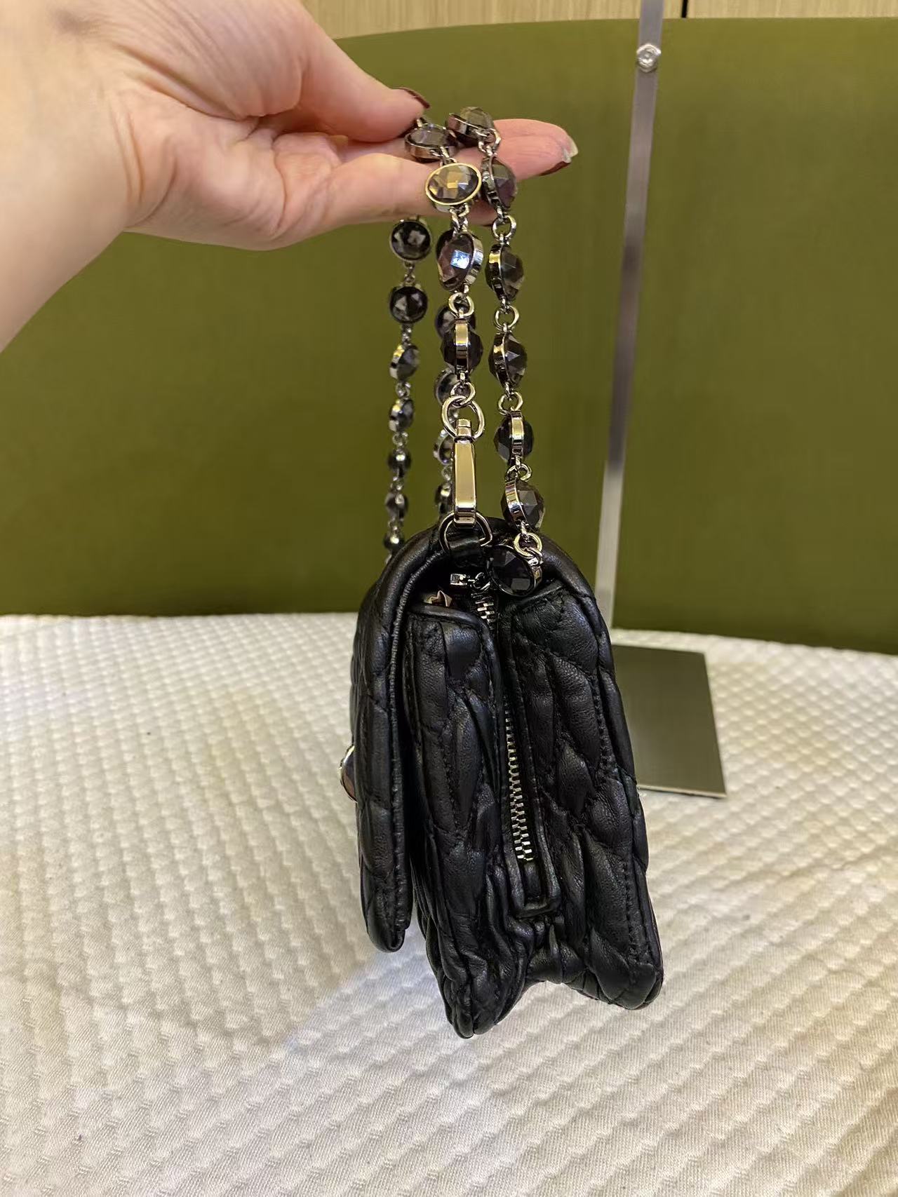 Miu Miu Matelassé Crystal Bag in Black