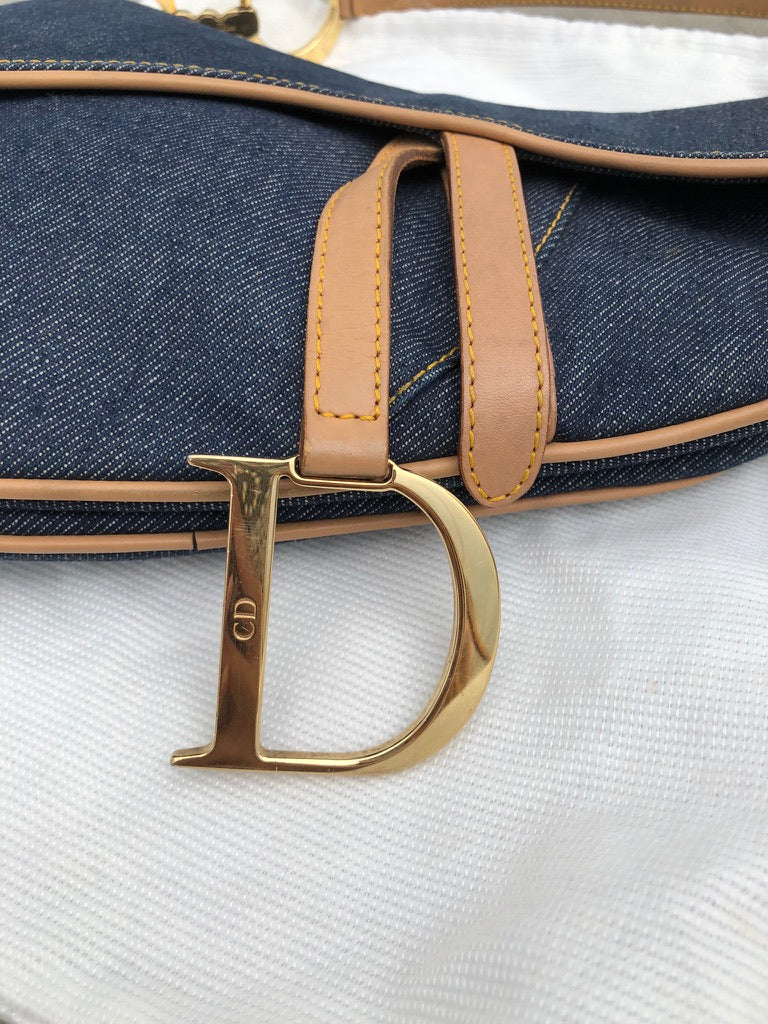 Dior denim saddle bag