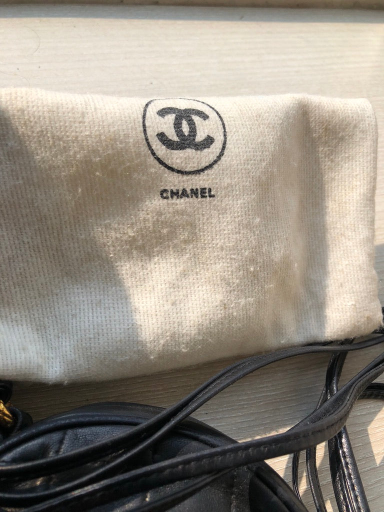 Chanel quilted round fringe crossbody