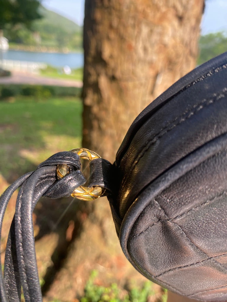 Chanel quilted round fringe crossbody