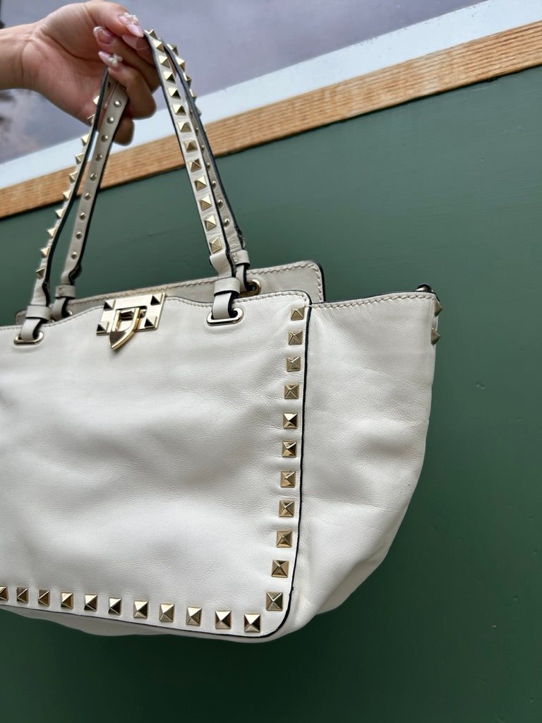 Valentino rockstud small leather tote