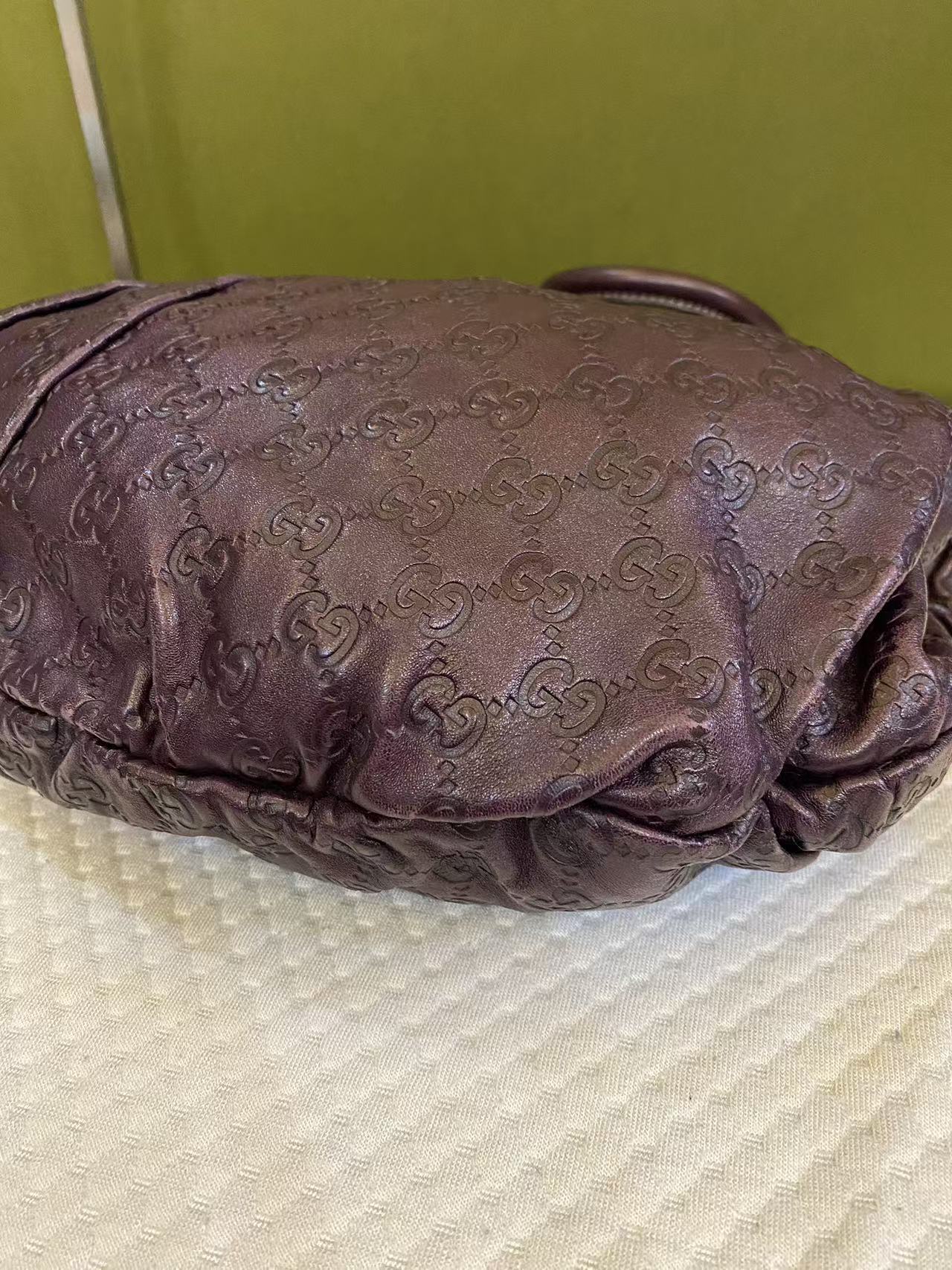 Gucci Purple Guccissima Monogram Leather Studded Tote Bag