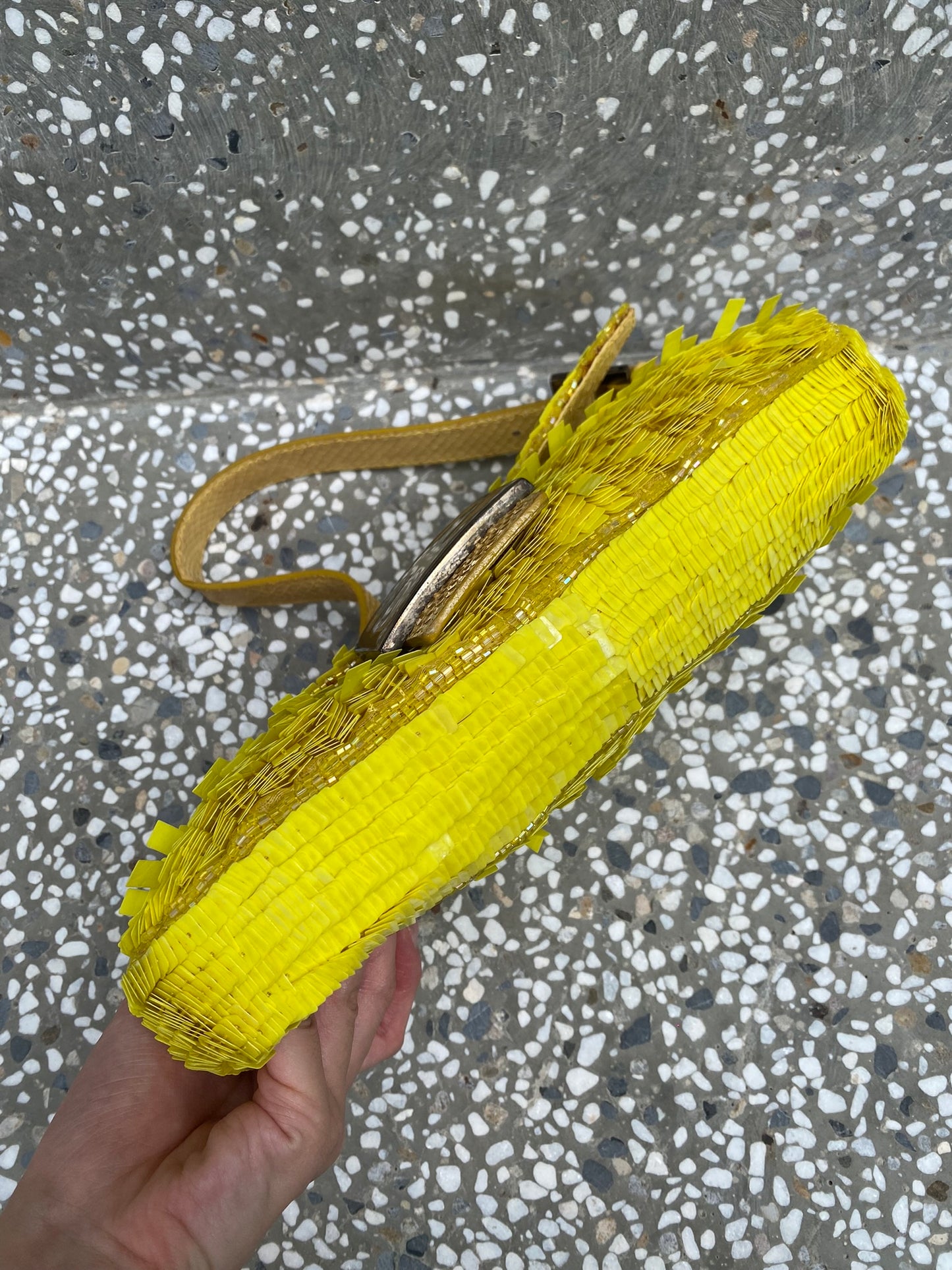 Fendi sequin python baguette