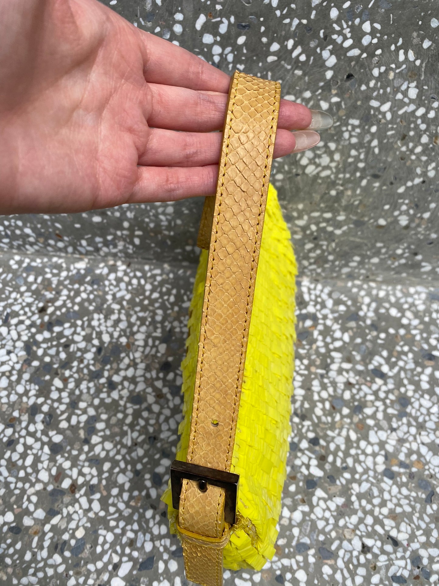 Fendi sequin python baguette