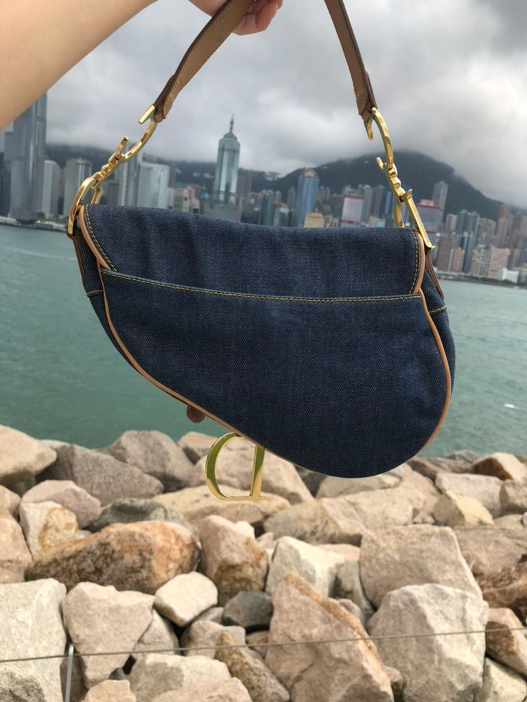 Dior denim saddle bag