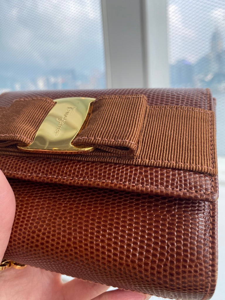 Salvatore Ferragamo lizard vera bag