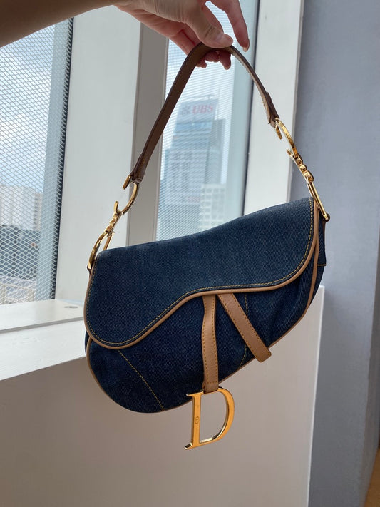 Dior denim saddle bag