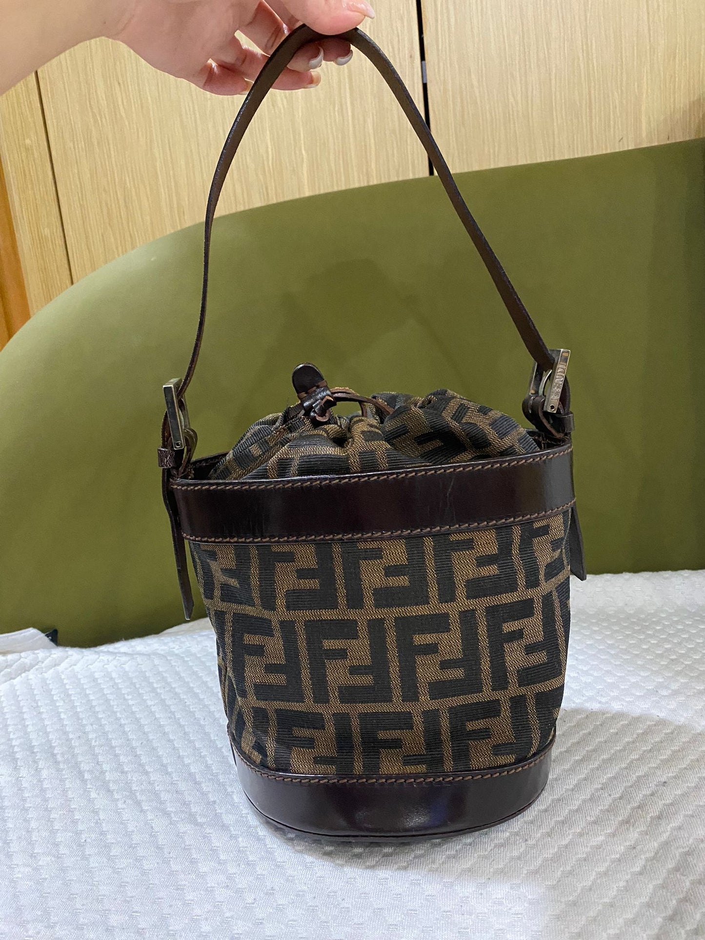 Fendi Vintage Monogram Baguette Bucket Bag