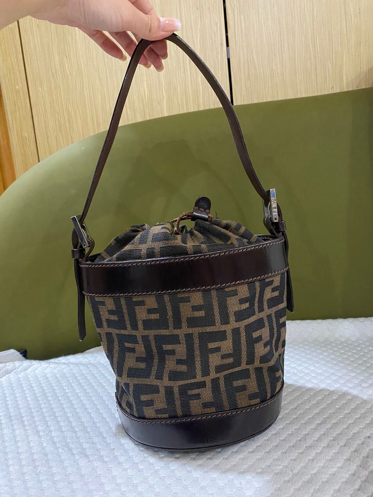 Fendi Vintage Monogram Baguette Bucket Bag