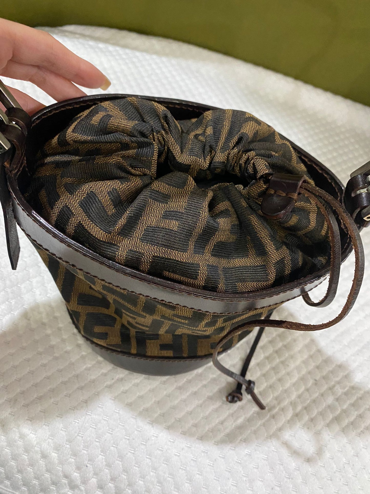 Fendi Vintage Monogram Baguette Bucket Bag
