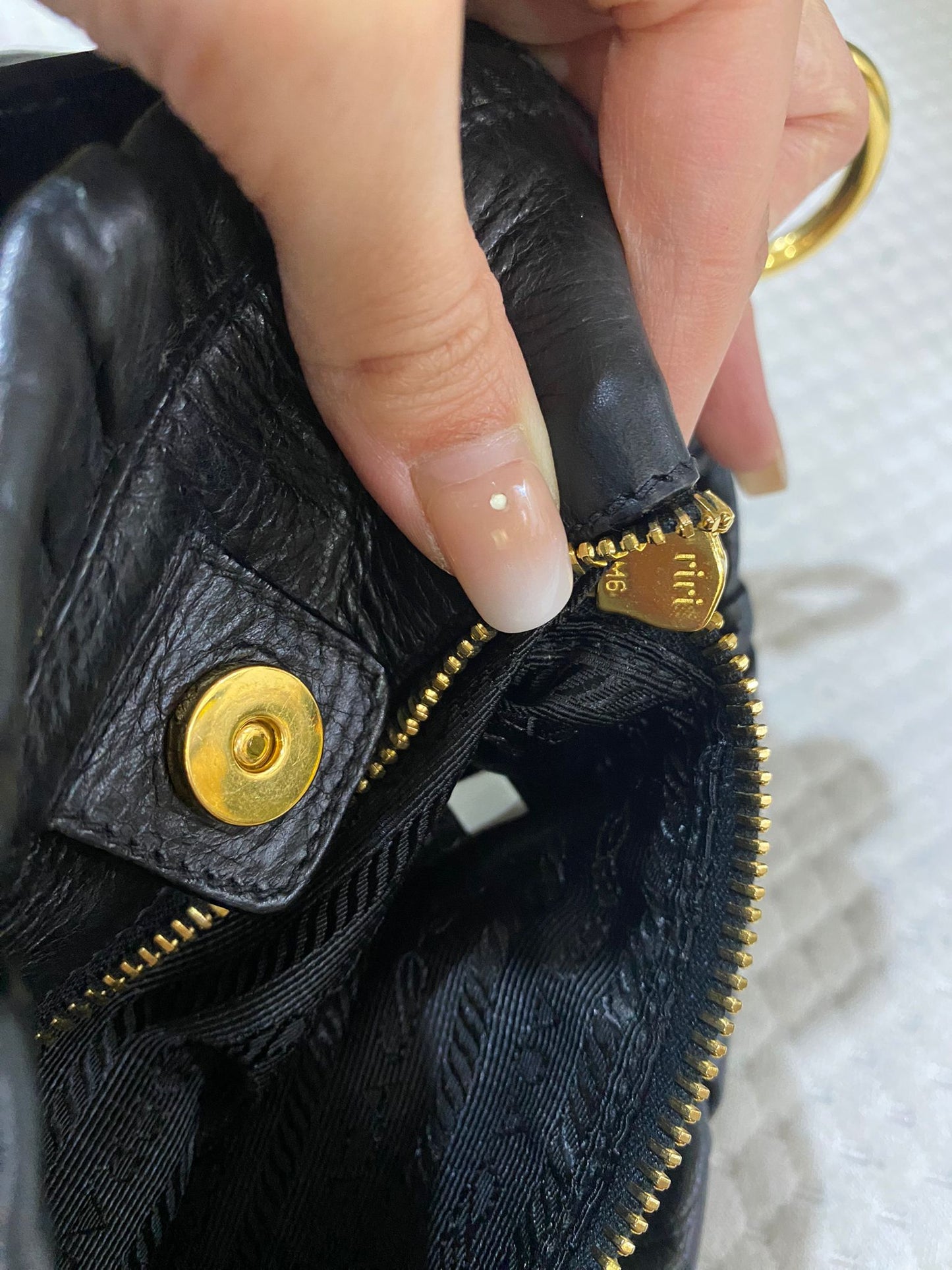 Prada Dressy Black Leather Dumpling 2-in-1 Handbag Bag